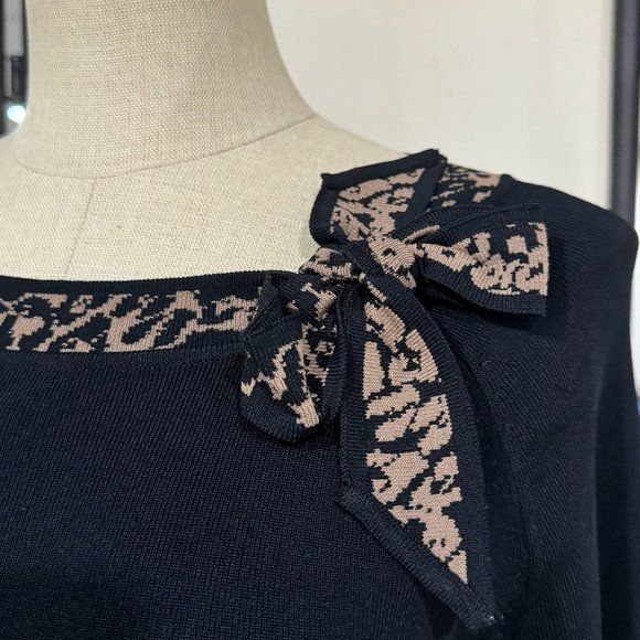 Grace Dane Lewis Women's Black 3/4 Sleeve Stretch Sweater Knit Top Size S - Picture 2 of 5